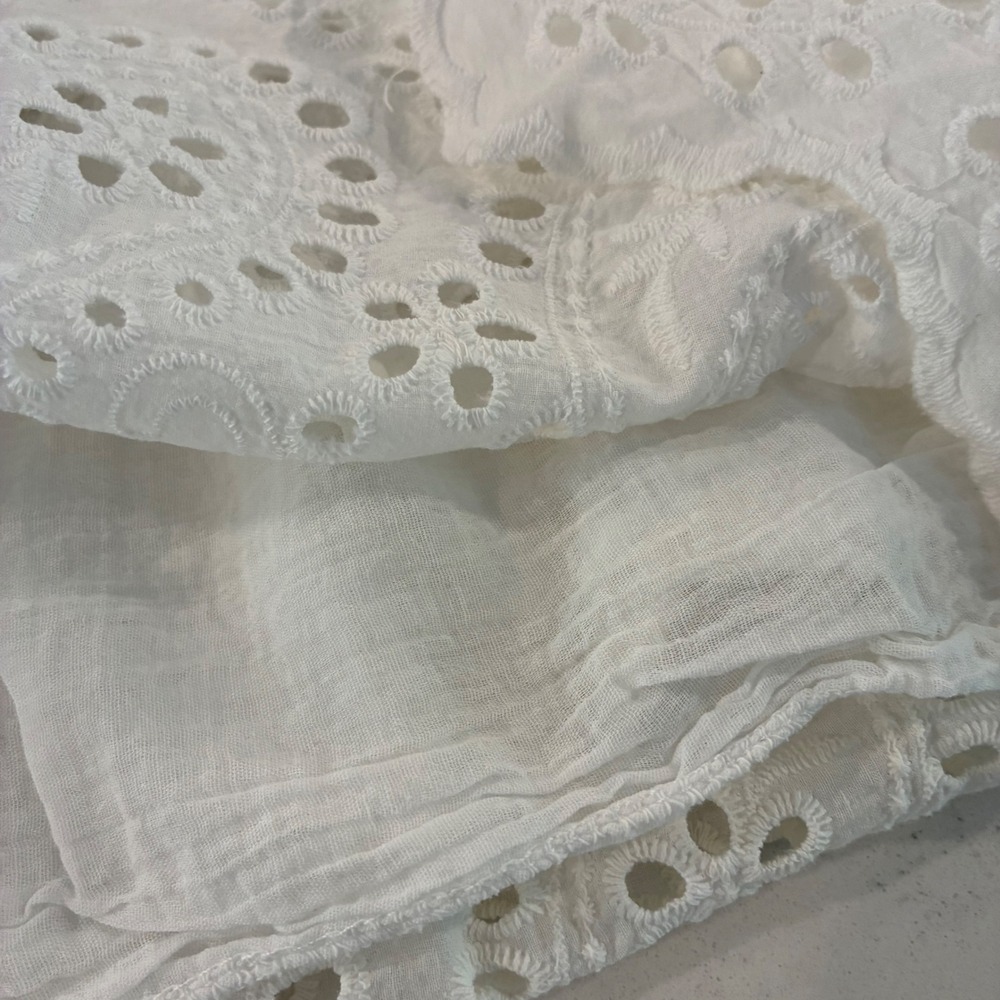Valentina Naldi Blouse M Eyelet Cotton Boho Italian Romantic Shabby Chic Cottage - Picture 8 of 10